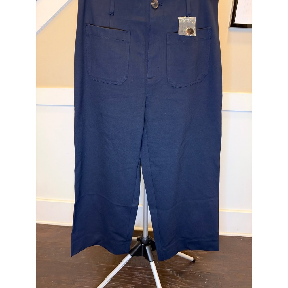 LC Lauren Conrad Wildflower Navy High Rise Crop Wide Leg Pants 14W Long NWT